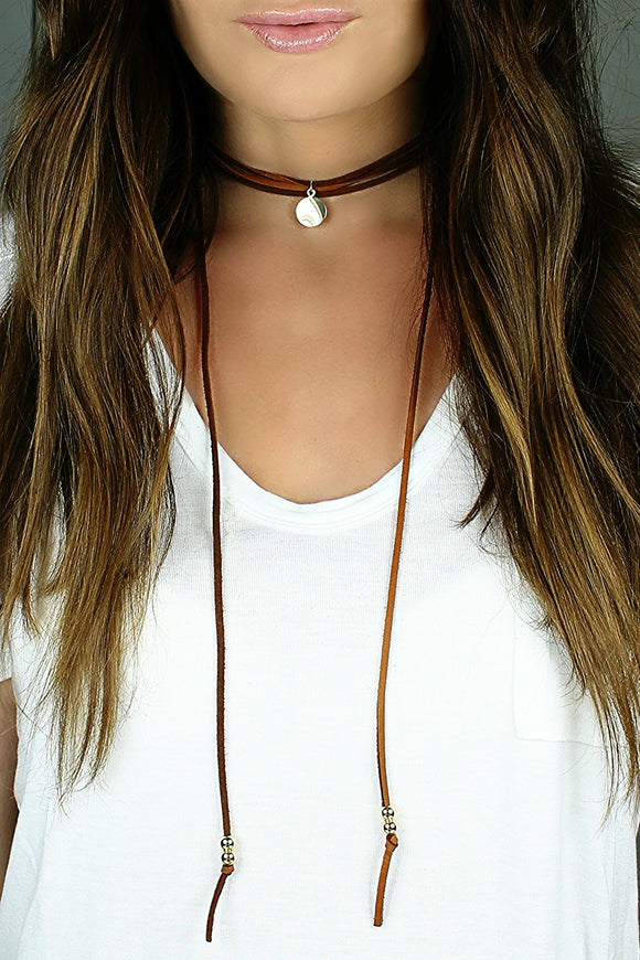 Leather Coin Choker