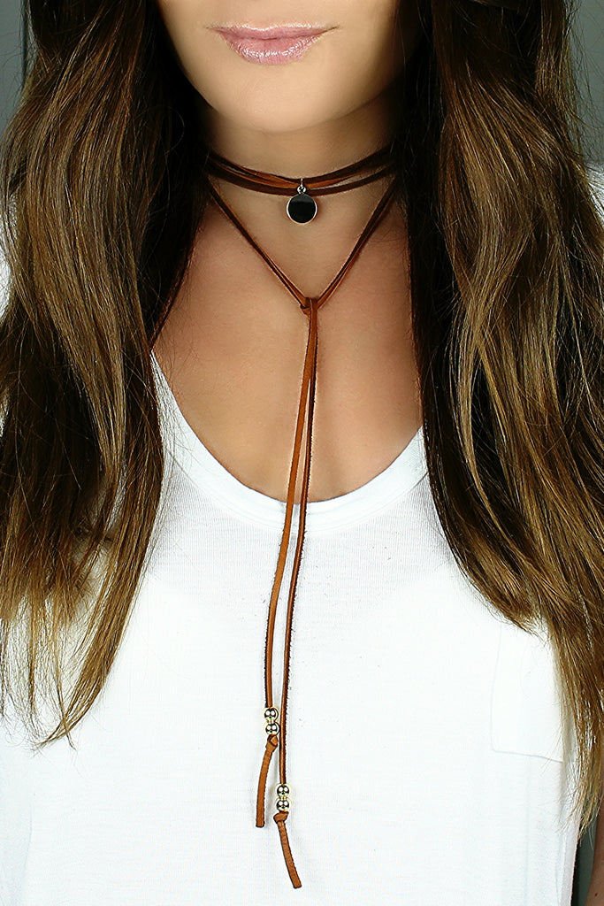Leather Coin Choker